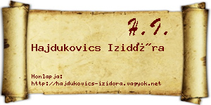 Hajdukovics Izidóra névjegykártya